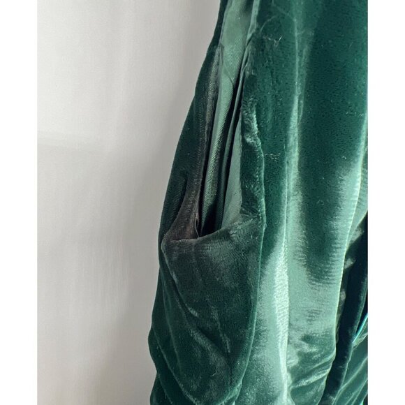 Vintage Jessica McClintock Bridal Velour Holiday Green Maxi dress Size 6 - Picture 5 of 7